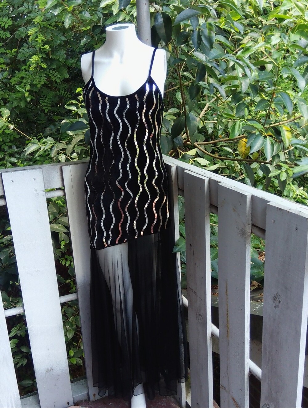 Vintage 90s Fredrick of Hollywood Velvet Dark Romance Maxi Slip Dress